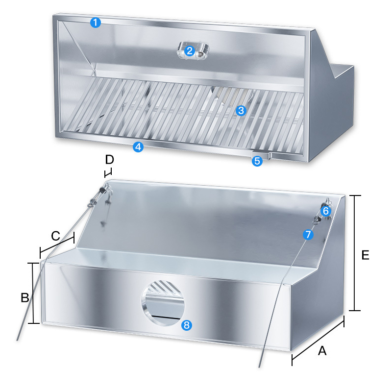 Commercial Kitchen Hoods - Commercial Stainless Steel Kitchen air Purifier