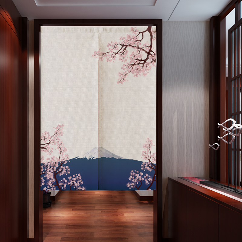 Commercial Kitchen Canopy - Japanese Ukiyo-e Linen Door Curtain Partition