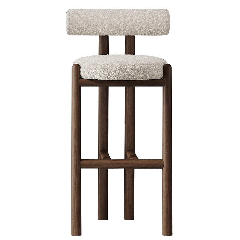 Commercial Kitchen Counter - Modern Wood Backrest Bar Chair Wooden