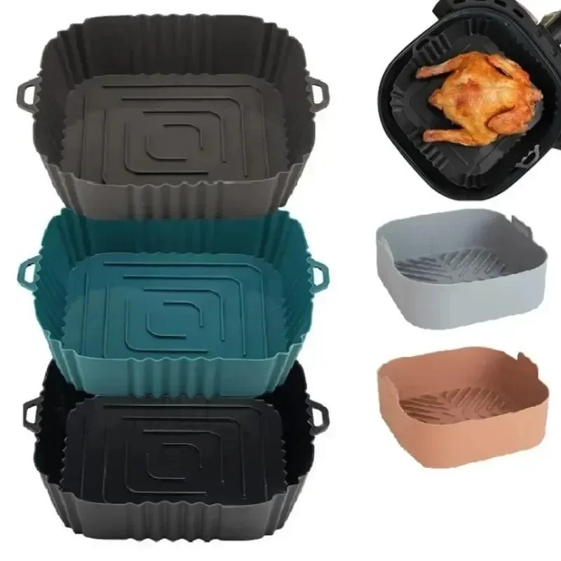 Commercial Kitchen Pots And Pans - 1PC Silicone Air Fryer Basket, Round