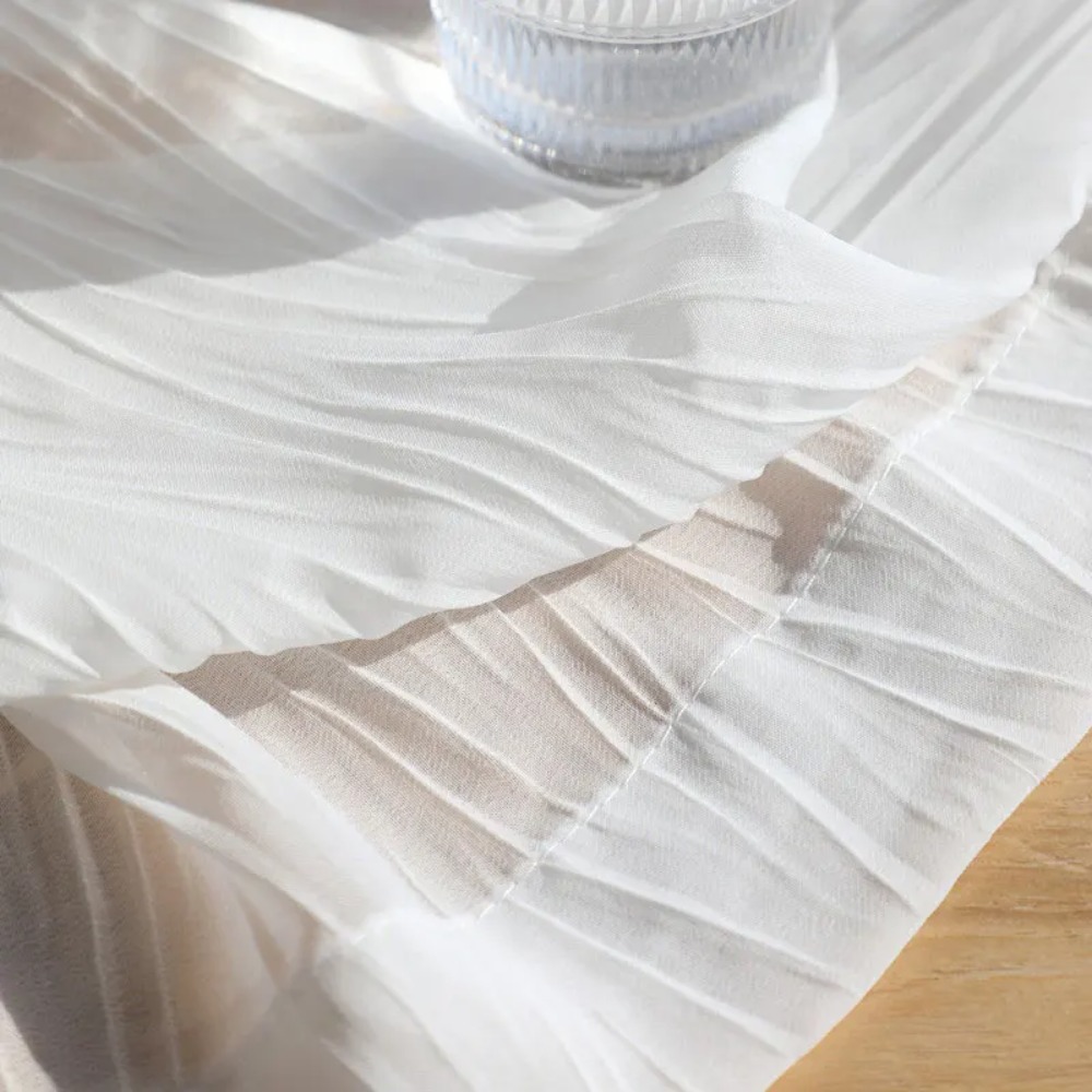 Commercial Kitchen Canopy - Modern White Chiffon Tulle Curtains for