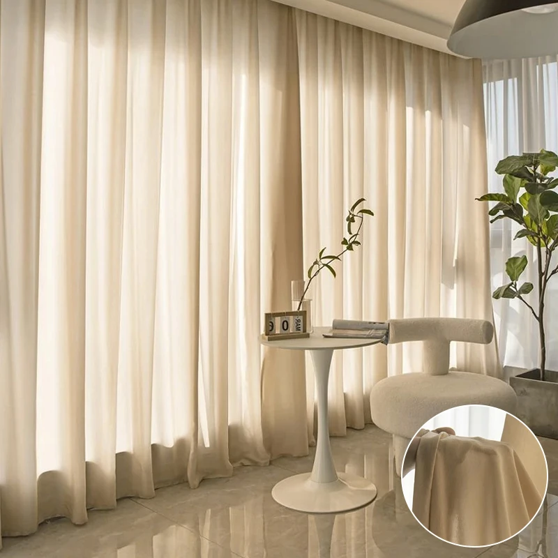 Commercial Kitchen Canopy - Solid Living Room Semi Curtains for