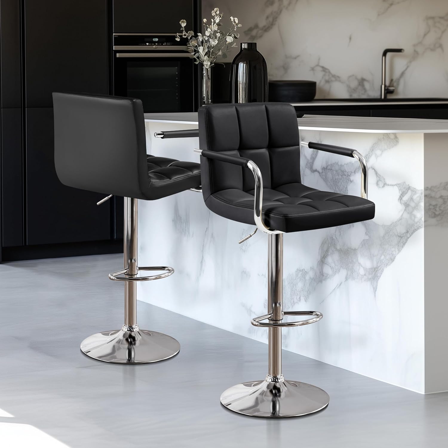 Bar Stools Set Of 2, PU Leathe - Commercial Kitchen Counter 评论和价格