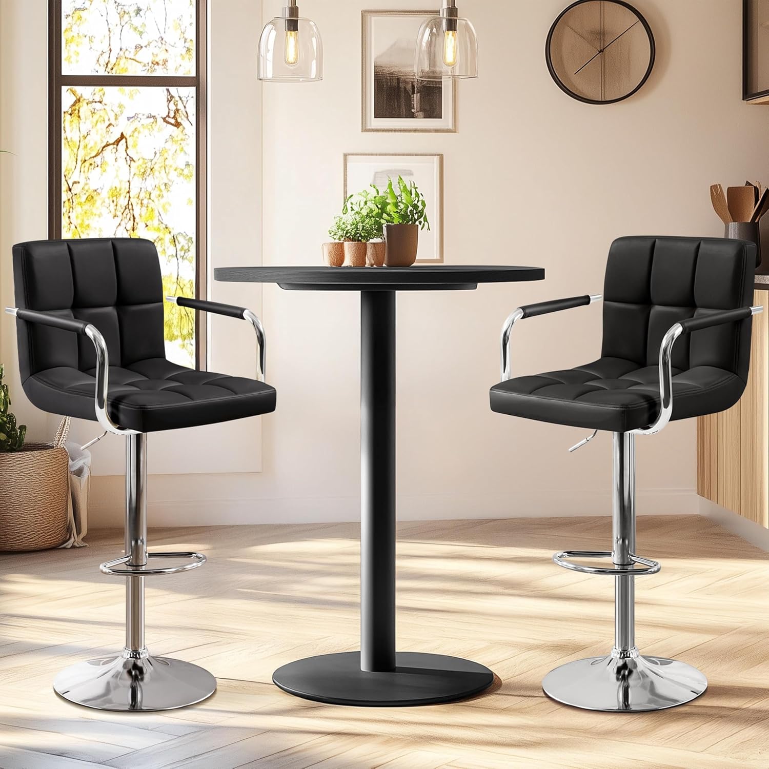 Bar Stools Set Of 2, PU Leathe - Commercial Kitchen Counter 评论和价格
