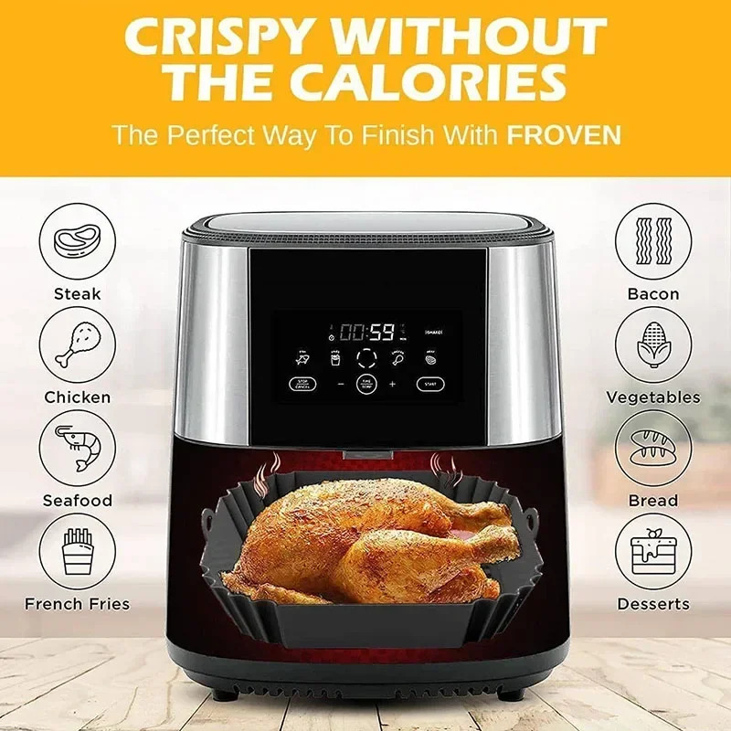 1PC Silicone Air Fryer Basket, - Commercial Kitchen Pots And Pans 评论和价格