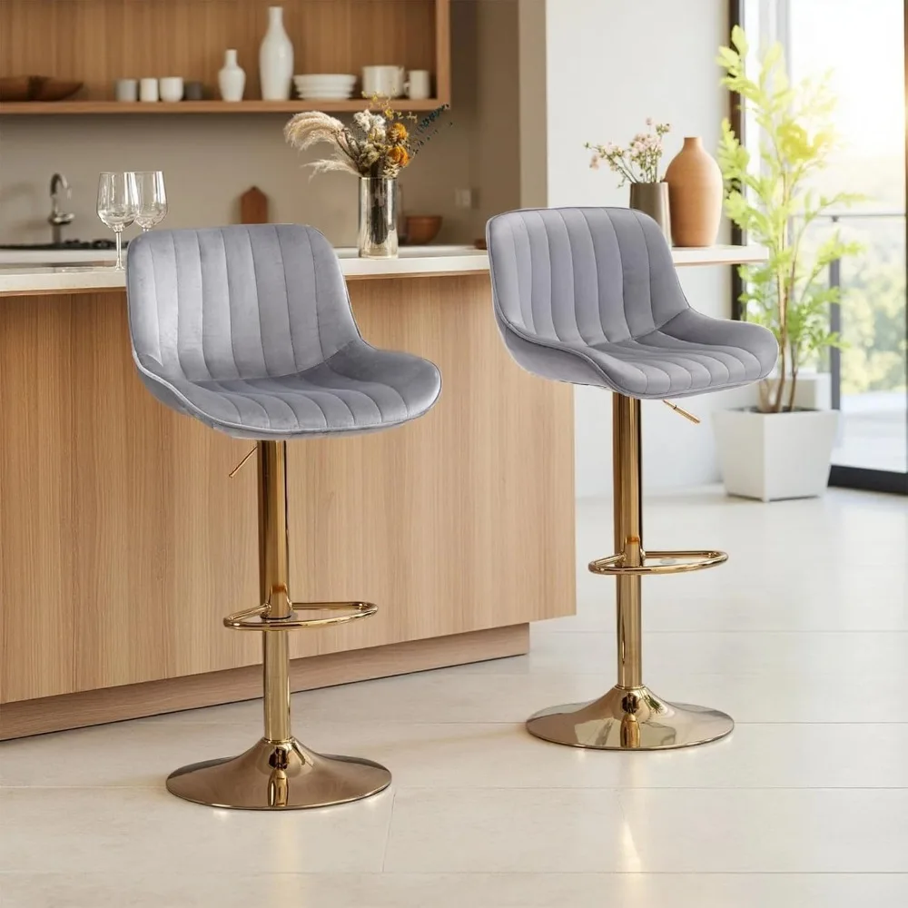 Modern Gold Velvet Bar Stools  - Commercial Kitchen Counter 评论和价格