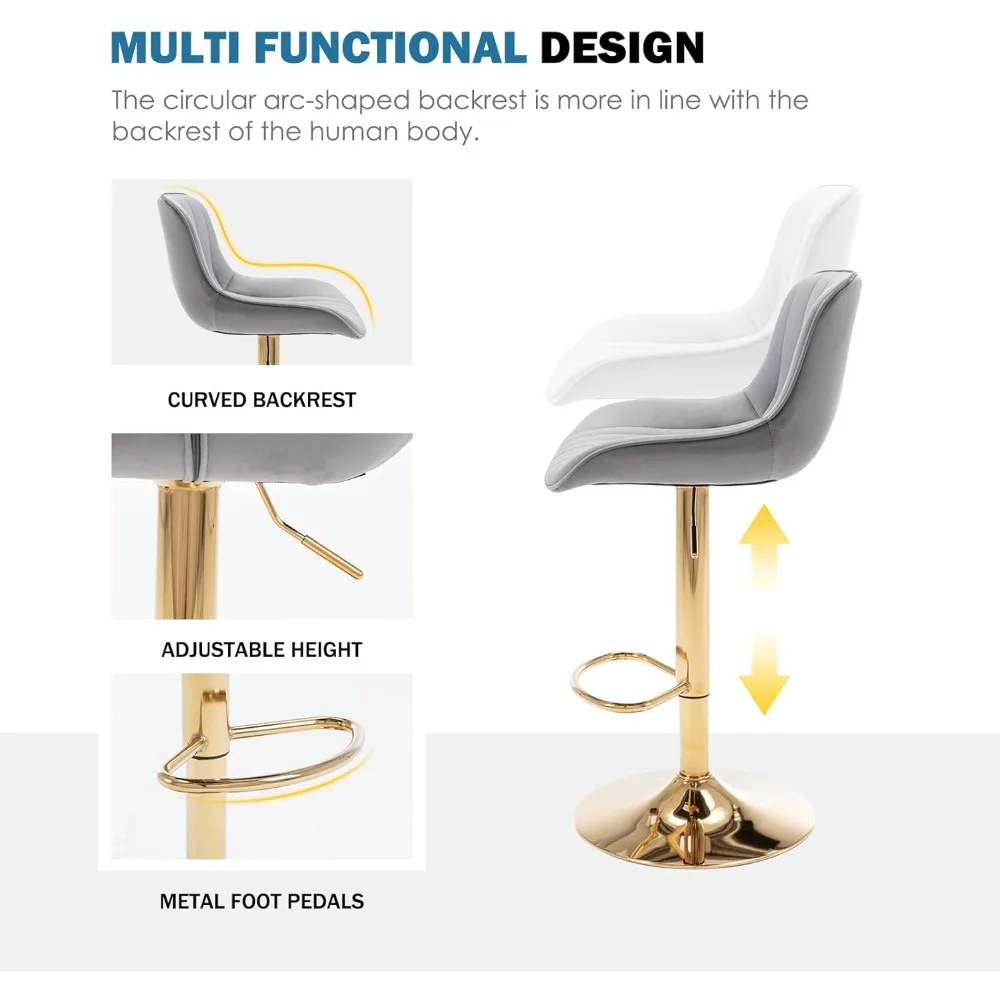 Modern Gold Velvet Bar Stools  - Commercial Kitchen Counter 评论和价格