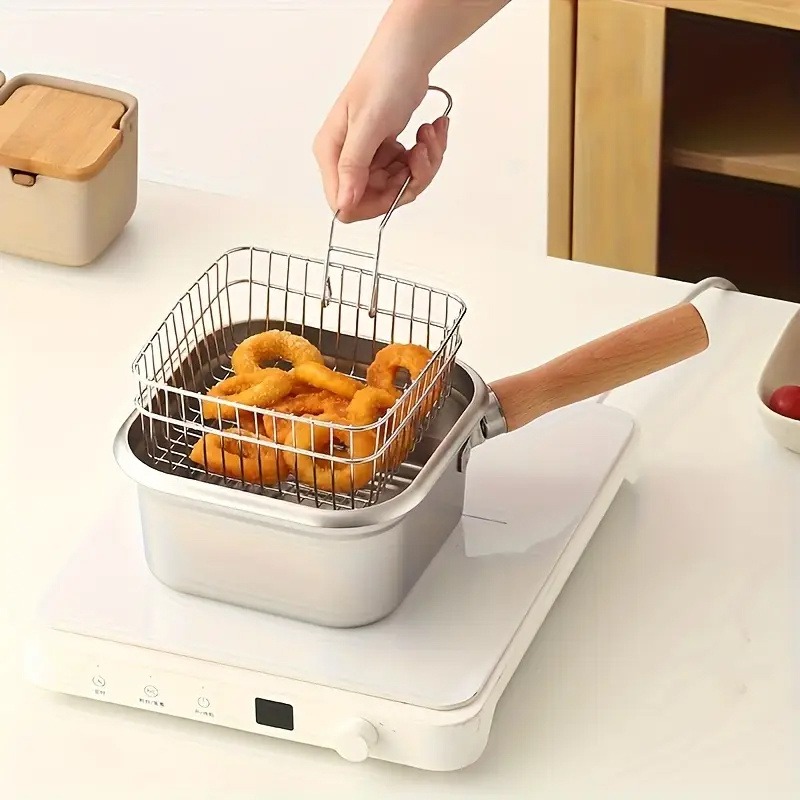 Stainless steel square deep fr - Commercial Kitchen Pots And Pans 评论和价格