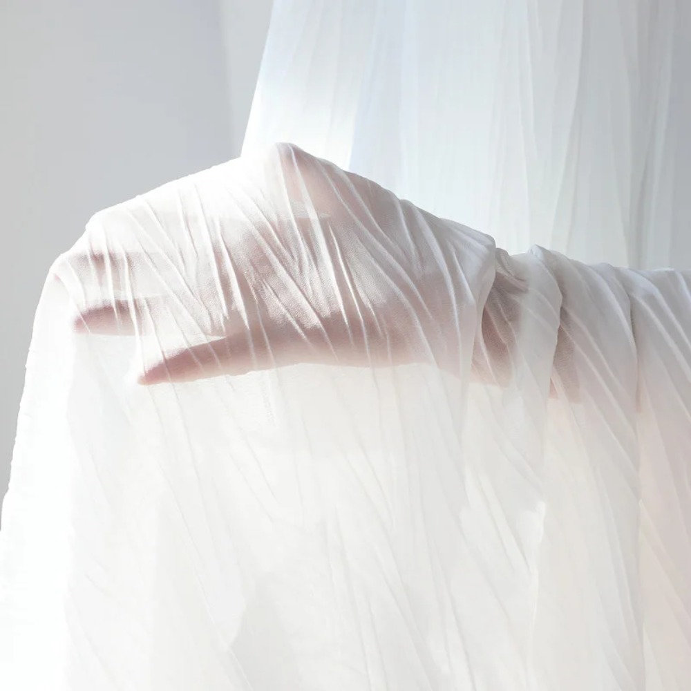 Modern White Chiffon Tulle Cur - Commercial Kitchen Canopy 评论和价格
