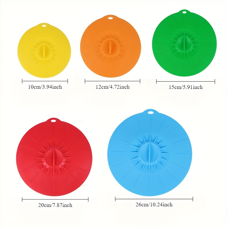 5-Piece Silicone Lids, Heat-Re - Commercial Kitchen Pots And Pans 评论和价格